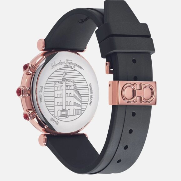 Sale! Ferragamo Womens Rose Gold 40mm Strap Fashion Watch - Picture 3 of 4